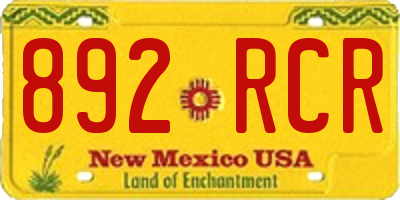 NM license plate 892RCR