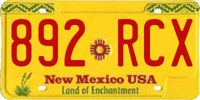 NM license plate 892RCX