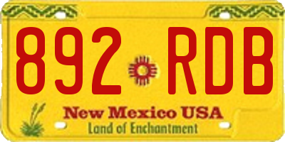 NM license plate 892RDB