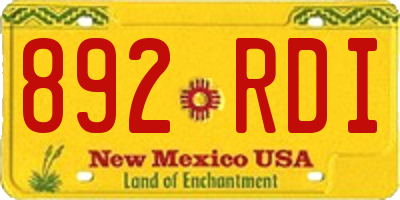 NM license plate 892RDI