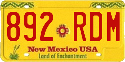 NM license plate 892RDM