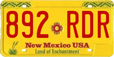 NM license plate 892RDR