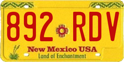 NM license plate 892RDV