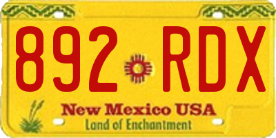 NM license plate 892RDX