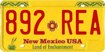 NM license plate 892REA