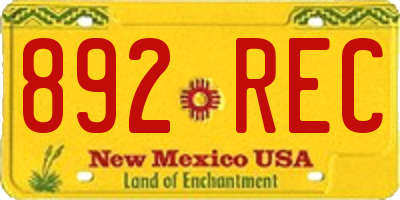 NM license plate 892REC