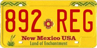 NM license plate 892REG
