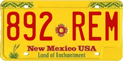 NM license plate 892REM