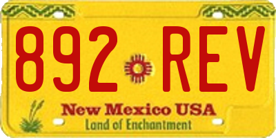 NM license plate 892REV