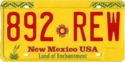 NM license plate 892REW