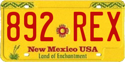 NM license plate 892REX