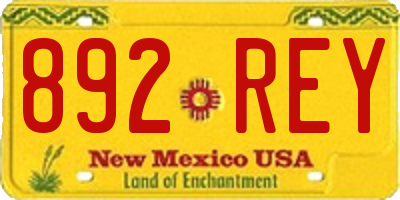 NM license plate 892REY