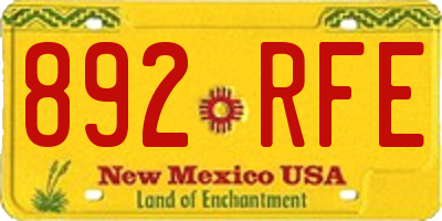 NM license plate 892RFE