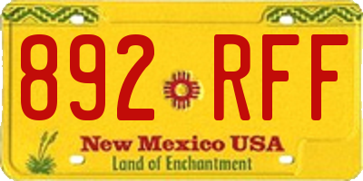 NM license plate 892RFF