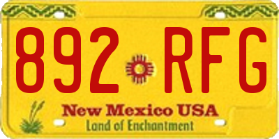 NM license plate 892RFG
