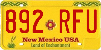 NM license plate 892RFU