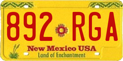 NM license plate 892RGA