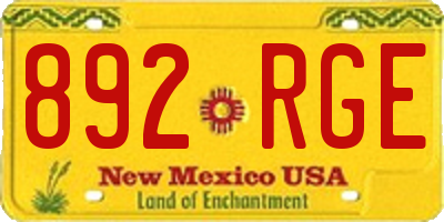 NM license plate 892RGE