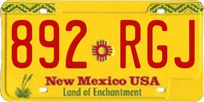 NM license plate 892RGJ