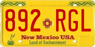 NM license plate 892RGL