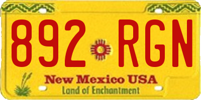 NM license plate 892RGN