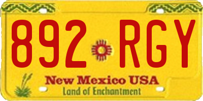 NM license plate 892RGY