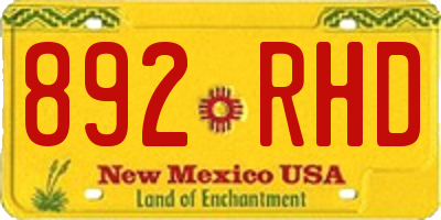 NM license plate 892RHD