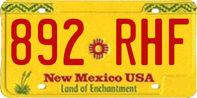 NM license plate 892RHF