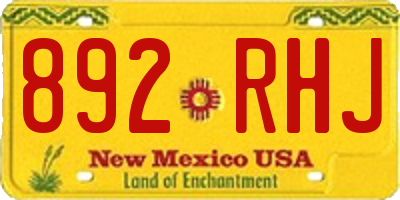 NM license plate 892RHJ