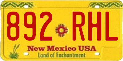 NM license plate 892RHL