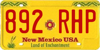 NM license plate 892RHP