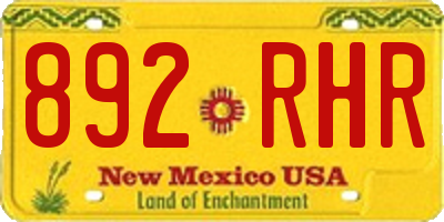 NM license plate 892RHR