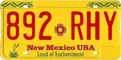NM license plate 892RHY