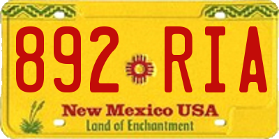 NM license plate 892RIA