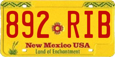 NM license plate 892RIB