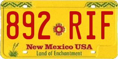 NM license plate 892RIF