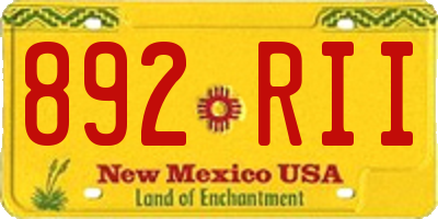NM license plate 892RII