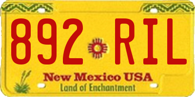 NM license plate 892RIL