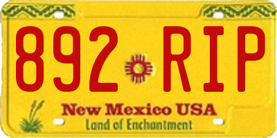 NM license plate 892RIP