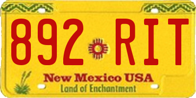 NM license plate 892RIT