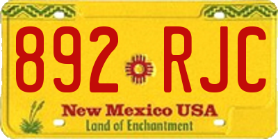 NM license plate 892RJC