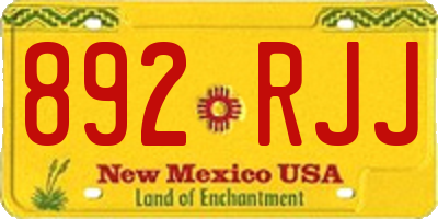 NM license plate 892RJJ