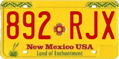 NM license plate 892RJX