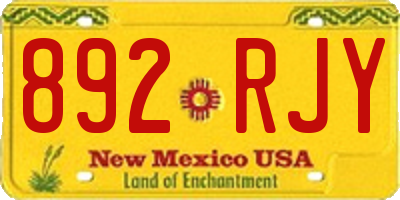 NM license plate 892RJY