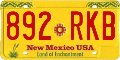 NM license plate 892RKB