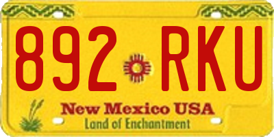 NM license plate 892RKU