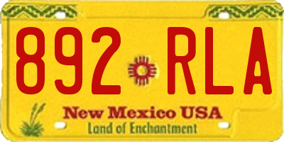 NM license plate 892RLA