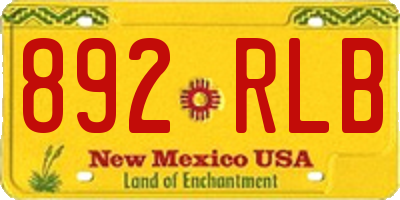 NM license plate 892RLB