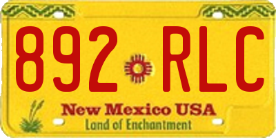 NM license plate 892RLC