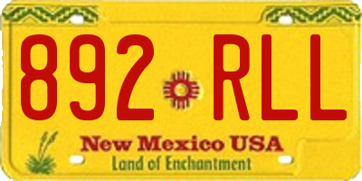 NM license plate 892RLL